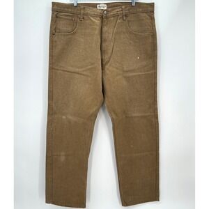 Members Property Mens Tan Canvas Work Pants W40 L34 Utility Carpenter Style